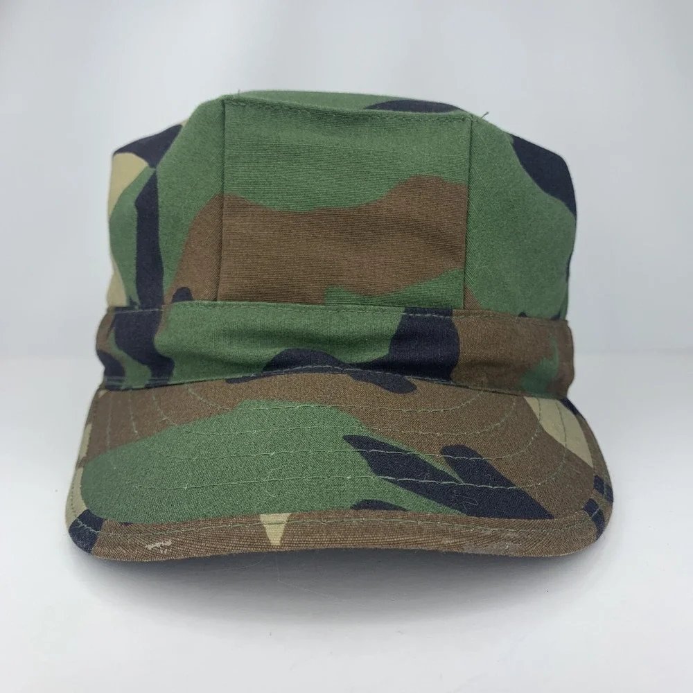 US Marine Corps USMC Small Utility Cap Woodland Camo 8 Point Hat Made In USA